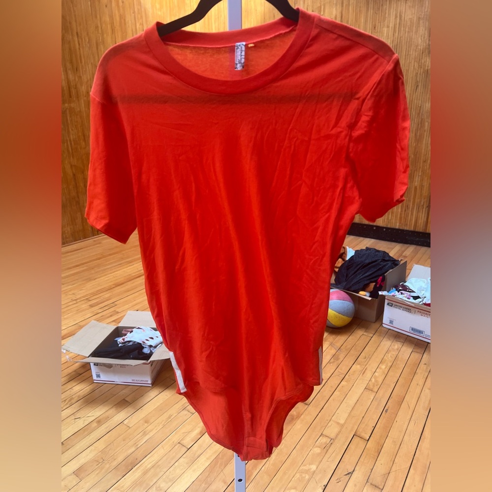 Free People Red Bodysuit Chic and Versatile